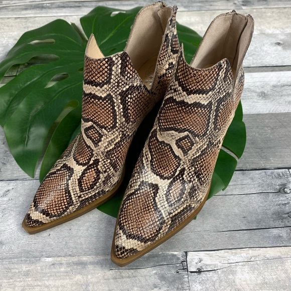 Vince Camuto snakeskin boots gigietta spiced sand - Picture 6 of 8